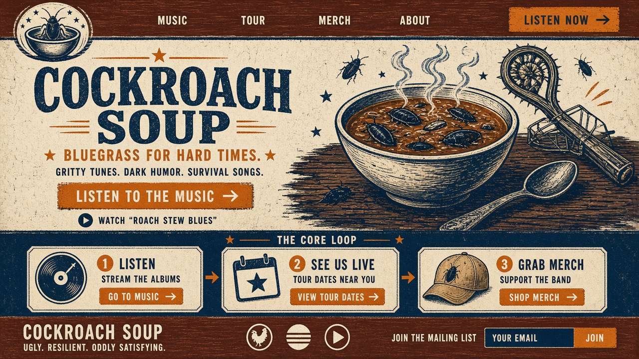 Concept design version for Cockroach Soup