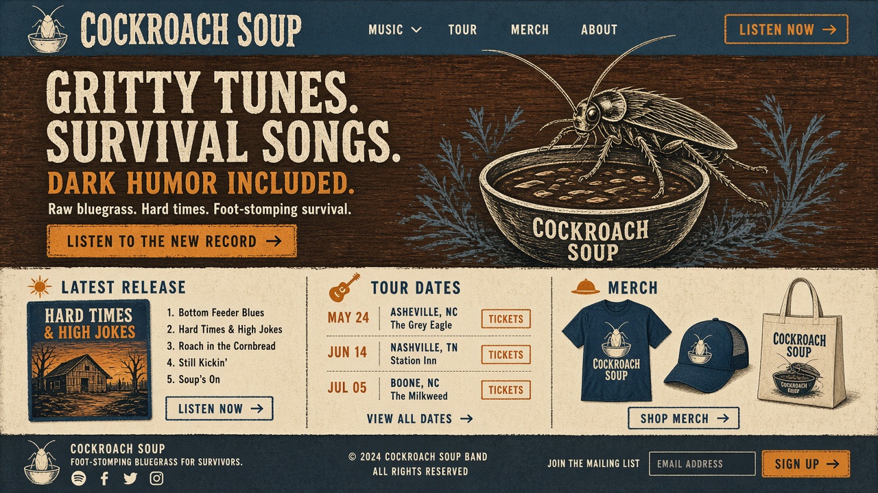 Concept design version for Cockroach Soup