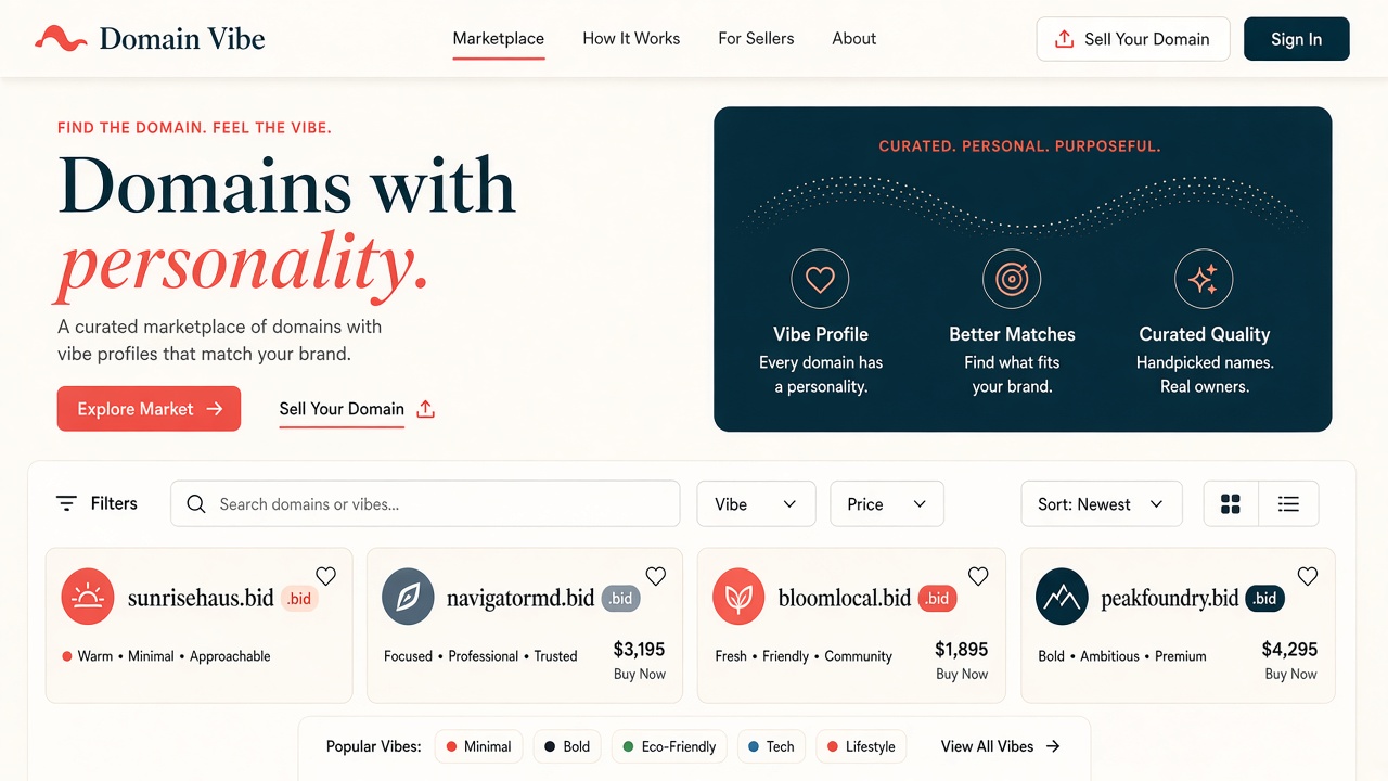 Concept design version for Domain Vibe