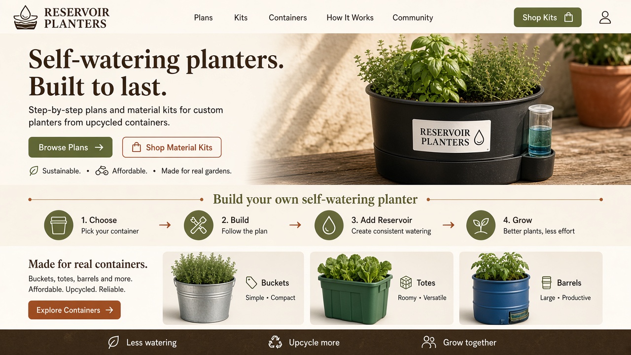 Concept design version for Reservoir Planters