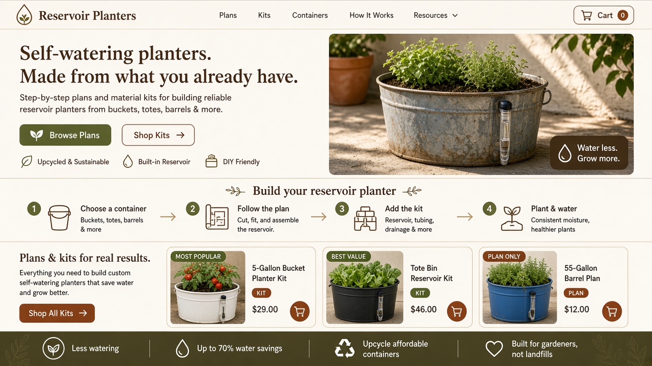 Concept design version for Reservoir Planters